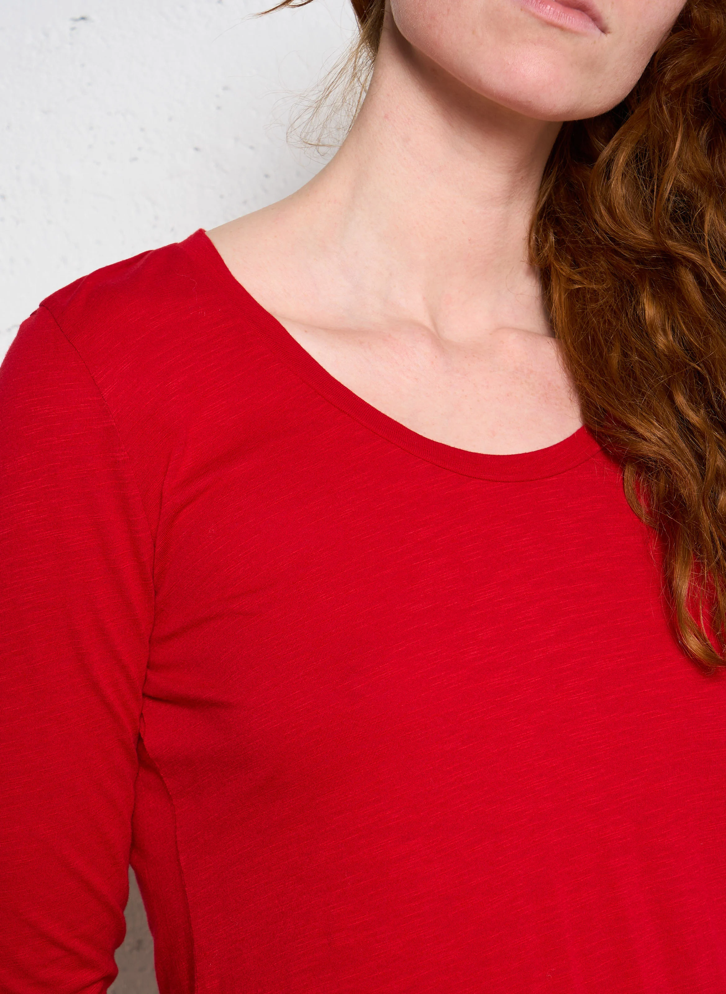 JACKSONVILLE - Tee-shirt col rond en coton mélangé | Rouge