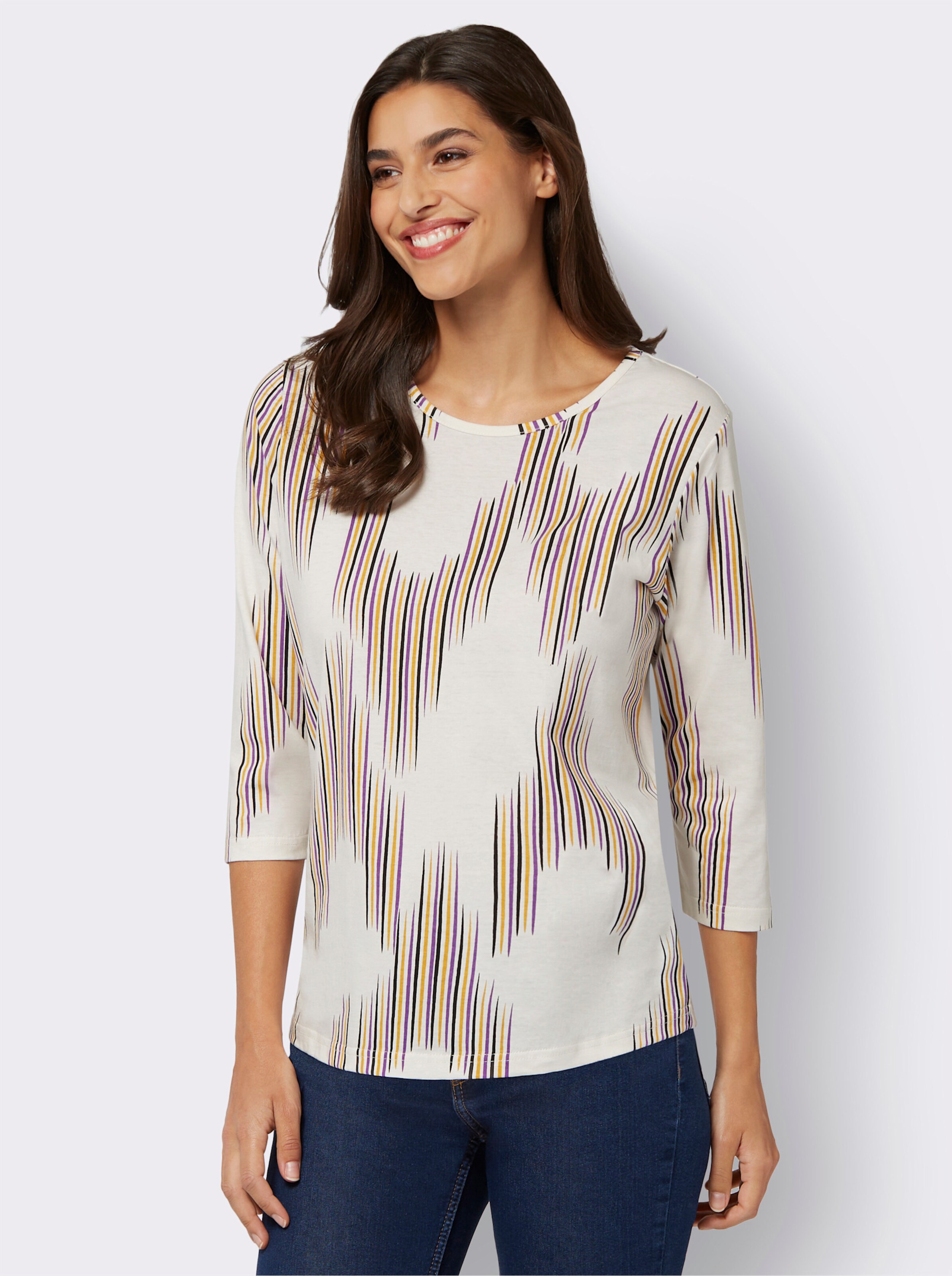 34-Arm-Shirt aus reiner Baumwolle
