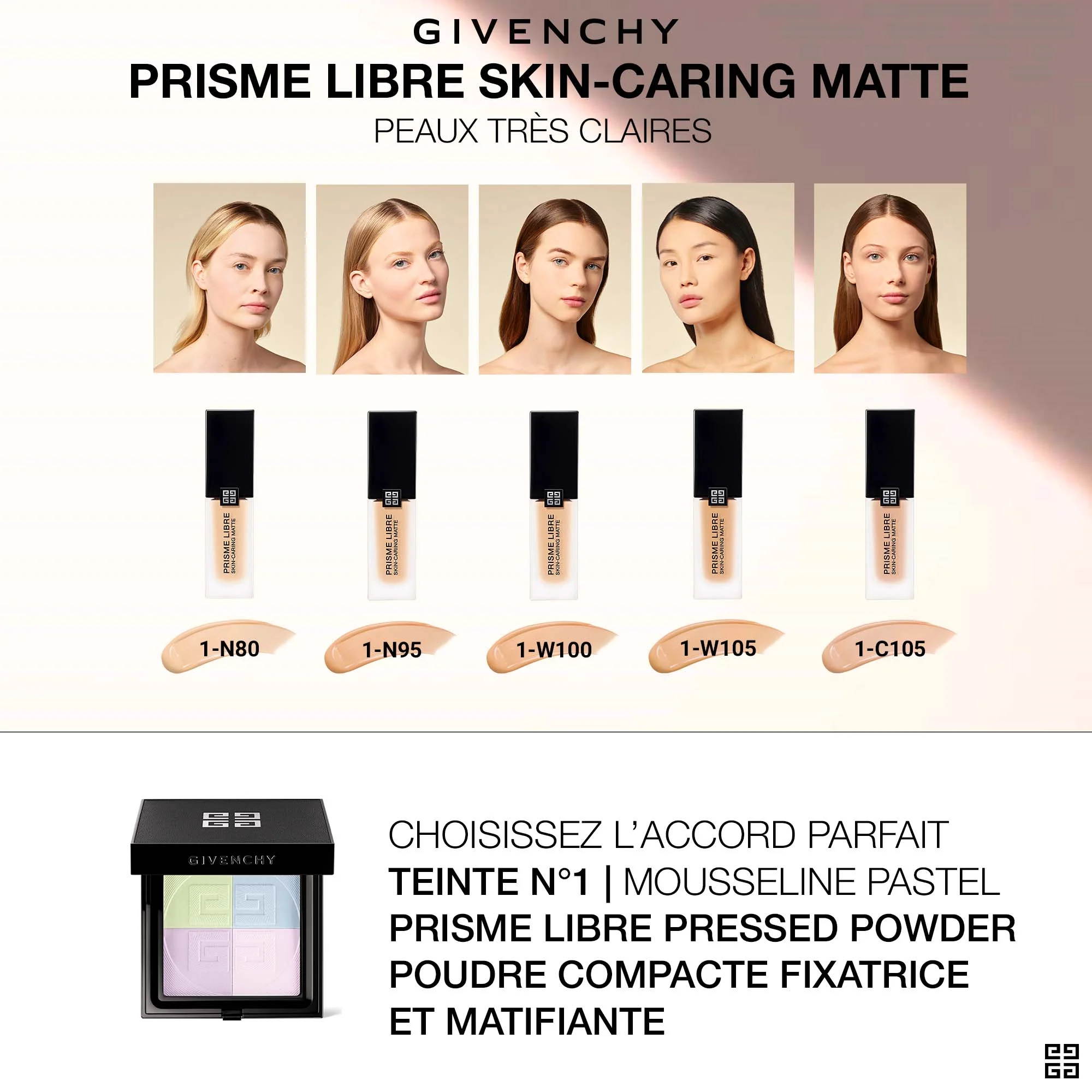 PRISME LIBRE SKIN-CARING MATTEFond de teint fini mat lumineux |- 1-W100