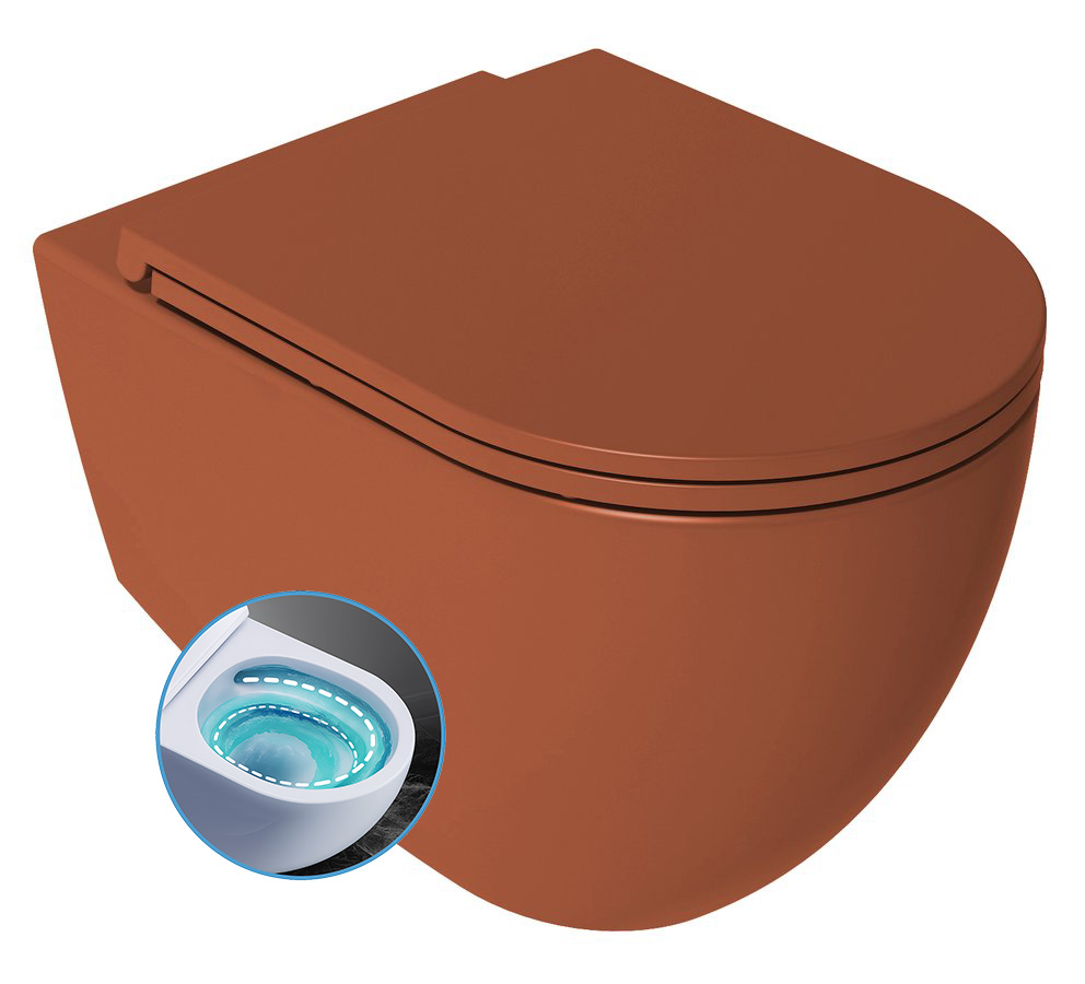Isvea Infinity toiletpot met tornado flush met softclose zitting terracotta
