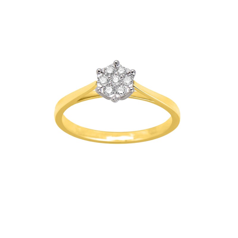 Bague Femme - Or 18 Carats - Diamant 0,14 Carats