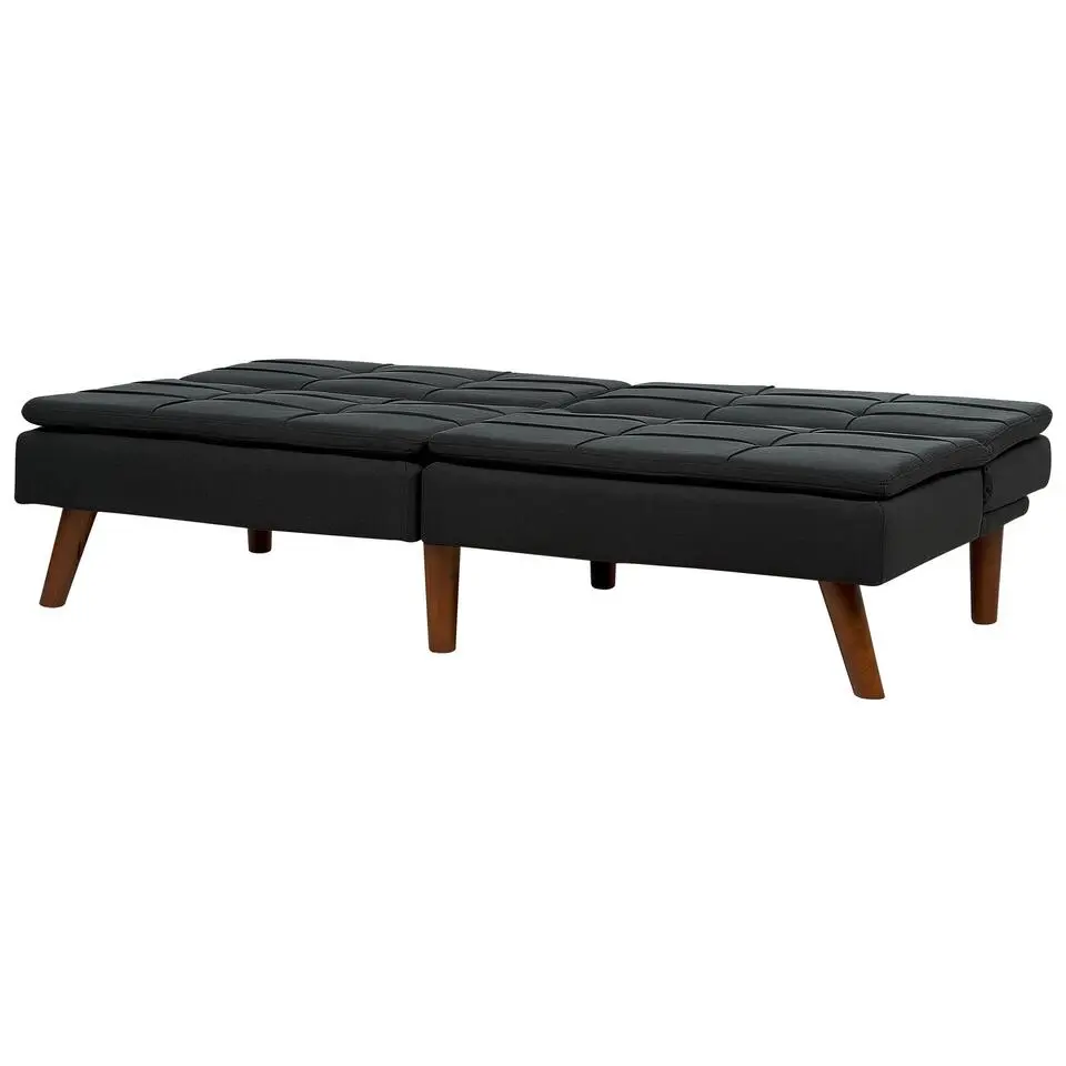 RONNE - Slaapbank 3-zits - Zwart - Polyester