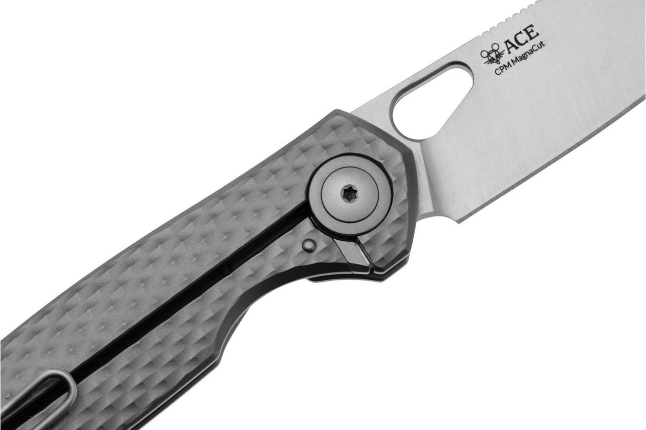GiantMouse ACE REO Titanium, Satin CPM MagnaCut, zakmes