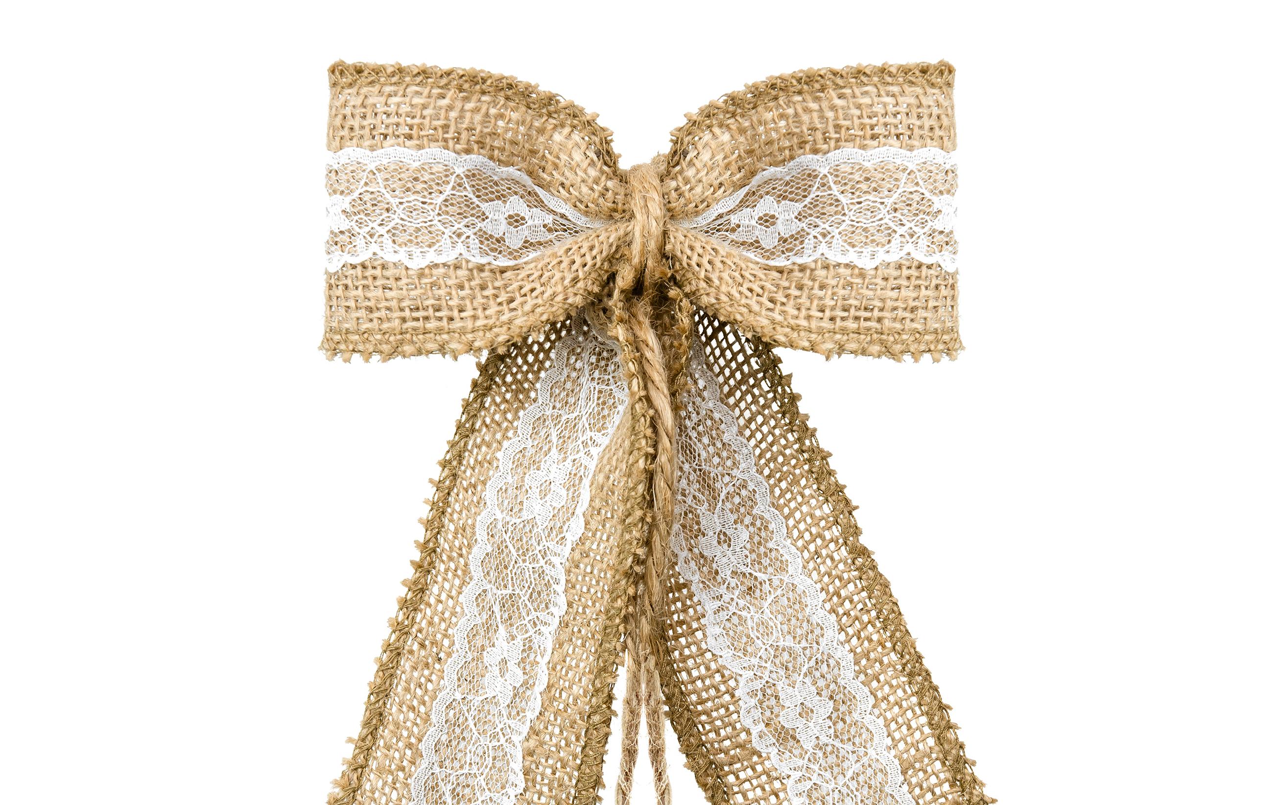 Hochzeitsaccessoire Autodeko Set 5-teilig, Braun/WeissAutoschmuck für die Hochzeit