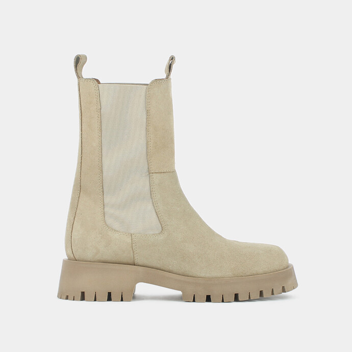 Bottines à plateformes  en croute beige