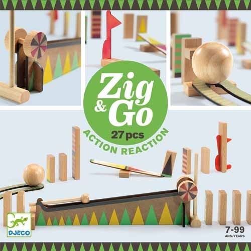 Djeco kettingreactiespel zig & go - 27st
