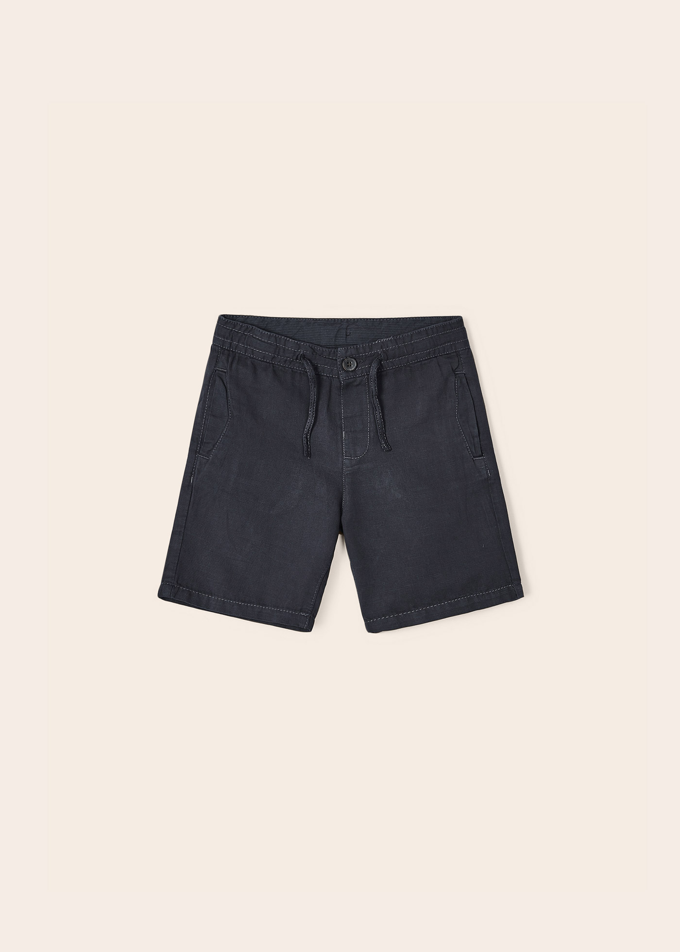 Bermuda de linho com cintura ajustável para meninos