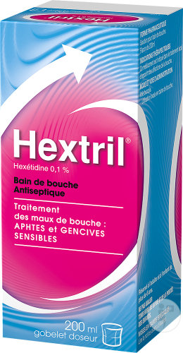 Hextril 0,1% Hexétidine Bain De Bouche Antiseptique Flacon 200ml