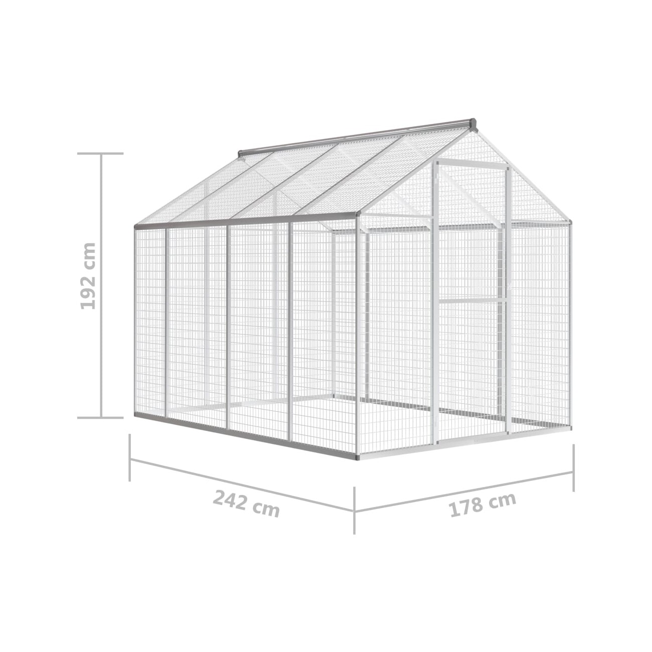 VidaXL Außenvoliere 1,78 m, 2,42 m, 1,92 m