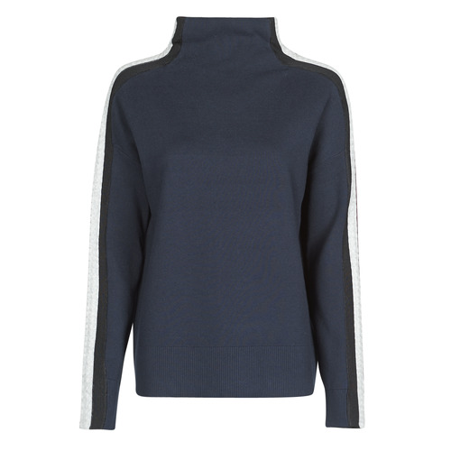 Tommy Hilfiger - SIDE STRIPE MOCK-NK SWEATER LS - Marine / Argent / Bordeaux
