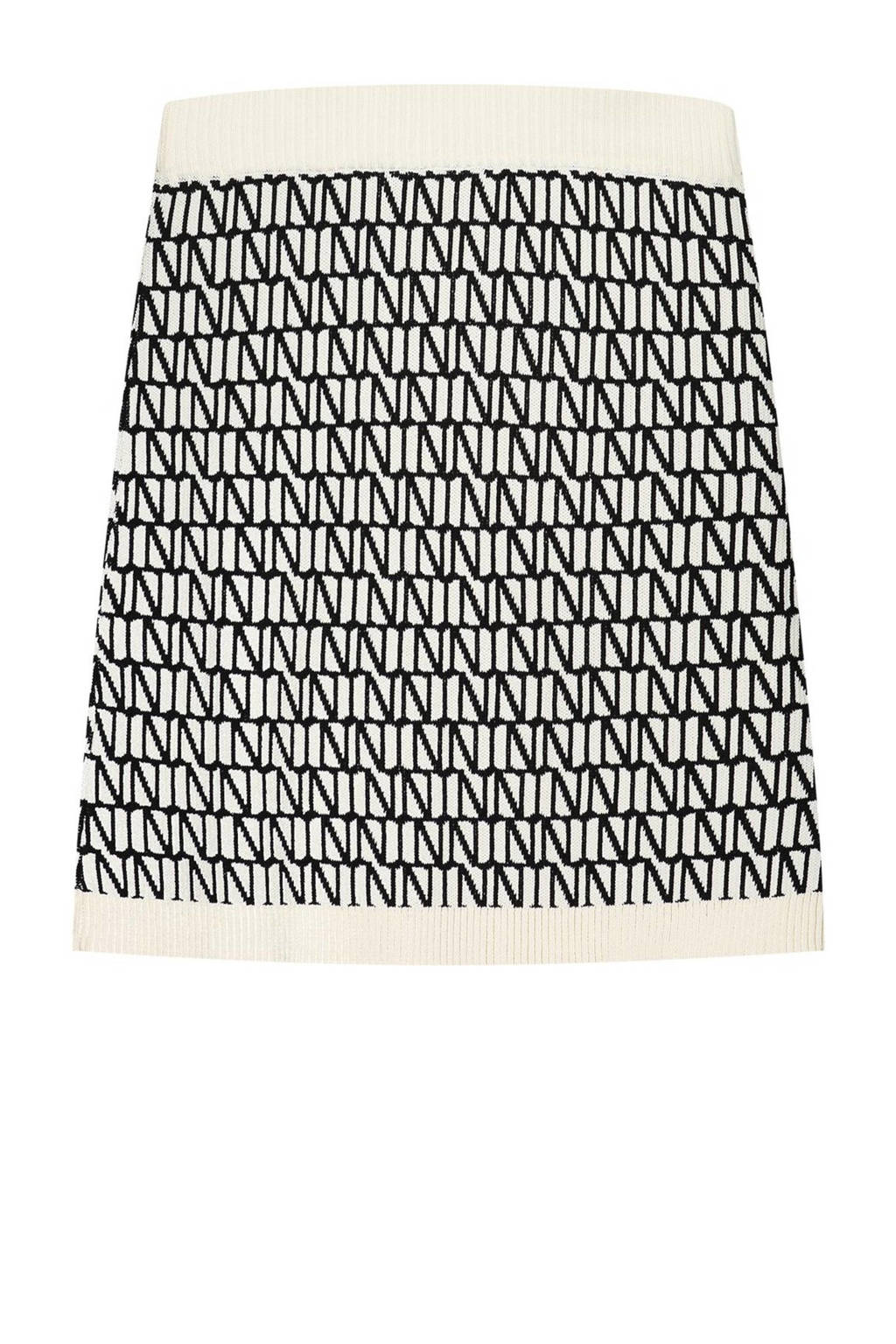 NIK&NIK rok Vanessa met all over print ecru/zwart