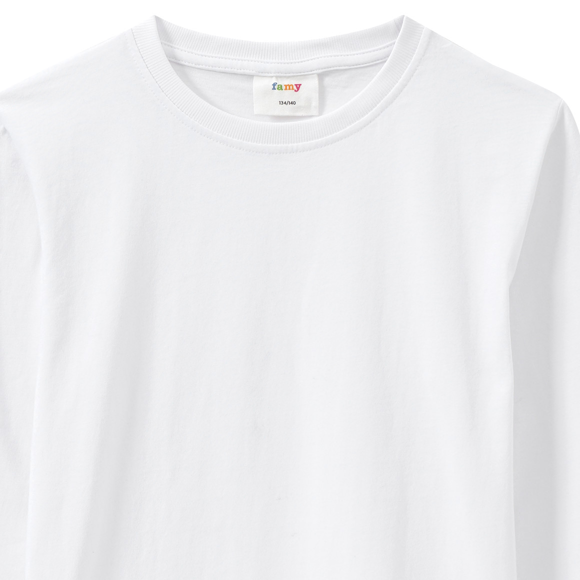 Famy Kinder Langarmshirt im Basic-Look weiss