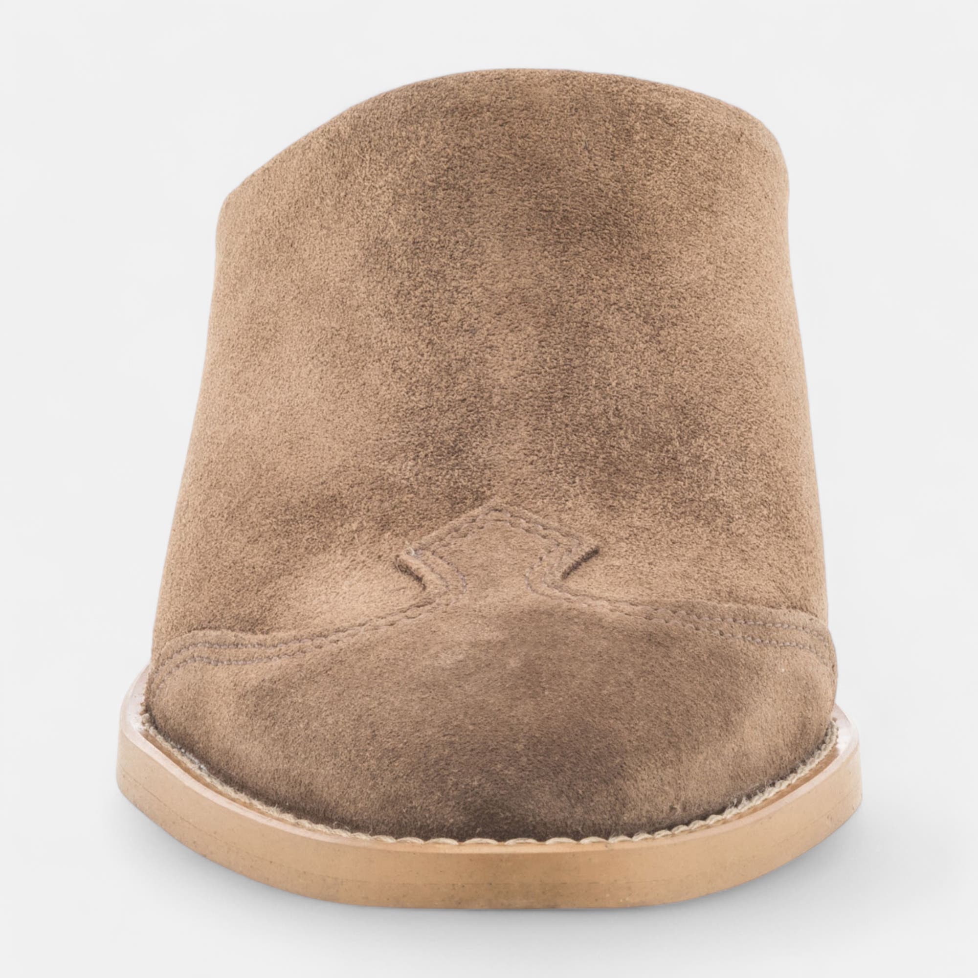 Mules à talon Femme en cuir taupe