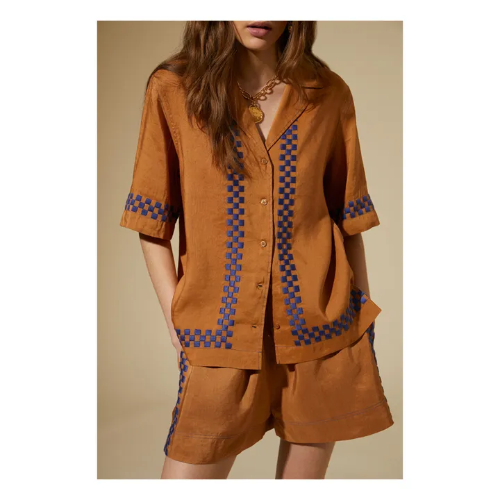 Tressé Short Sira Lin | Marron