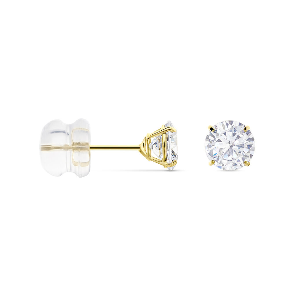 Boucles D'oreilles Puces Or Jaune Katherina Oxyde De Zirconium