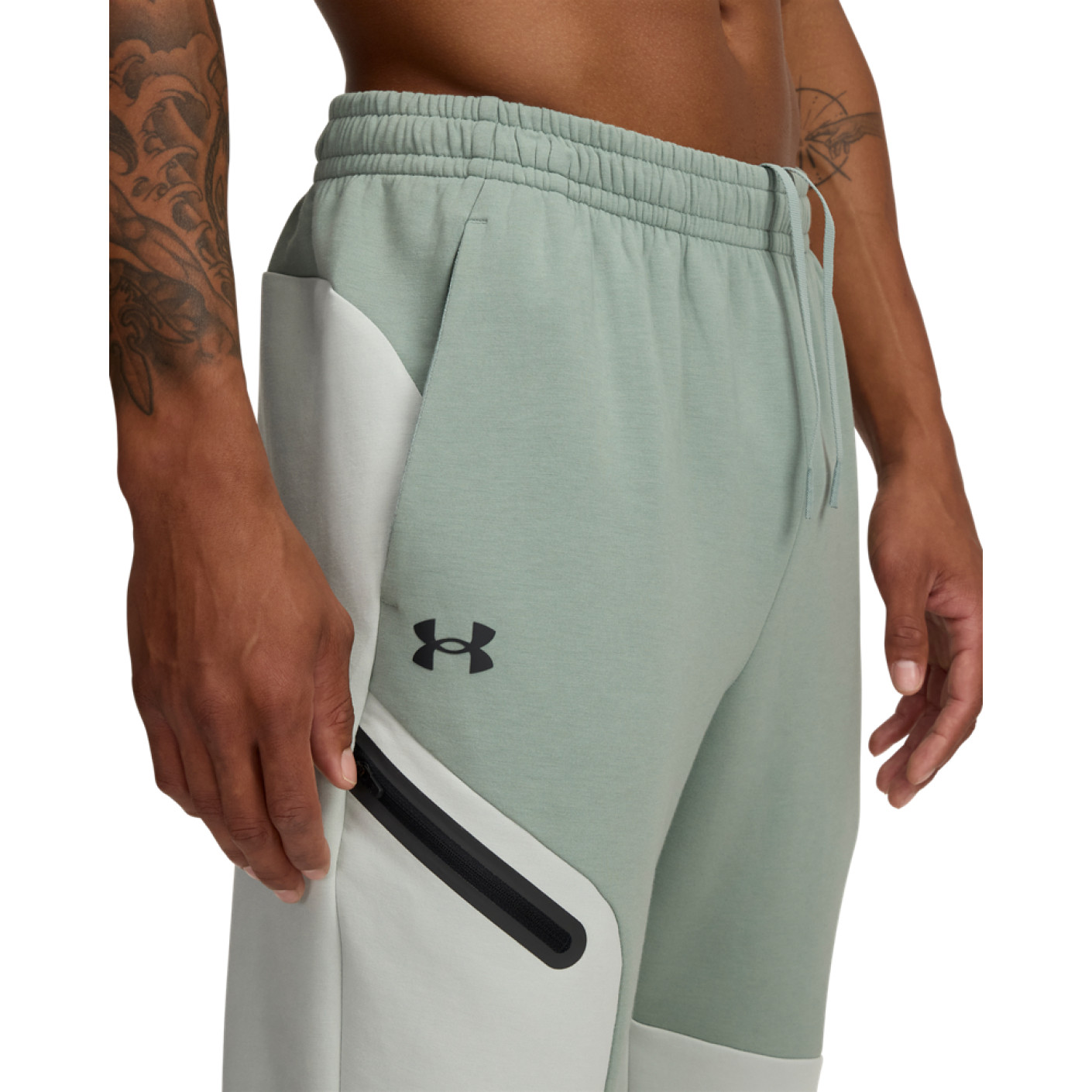 Under Armour Unstoppable Fleece Joggingpak Hooded Full-Zip Grijs Mintgroen Grijs