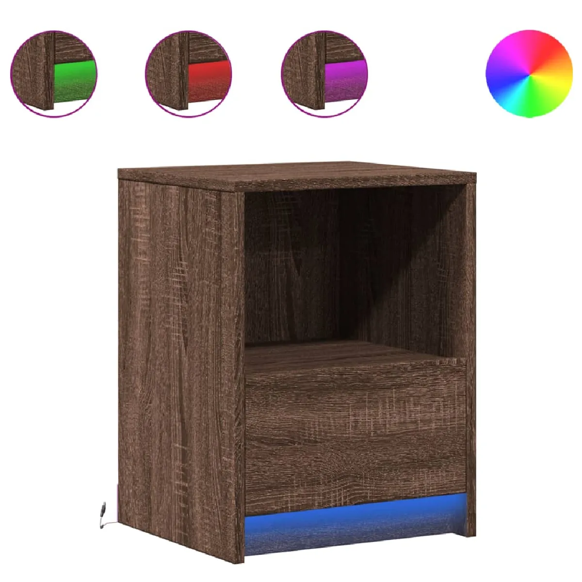 vidaXL Armoires de chevet avec LED