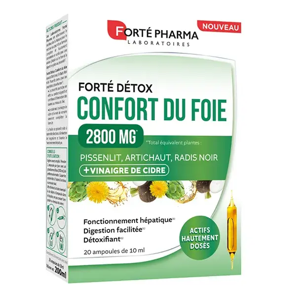 Forté Pharma FortéDetox Liver Comfort 2800 Vinagre de Maçã 20 ampolas