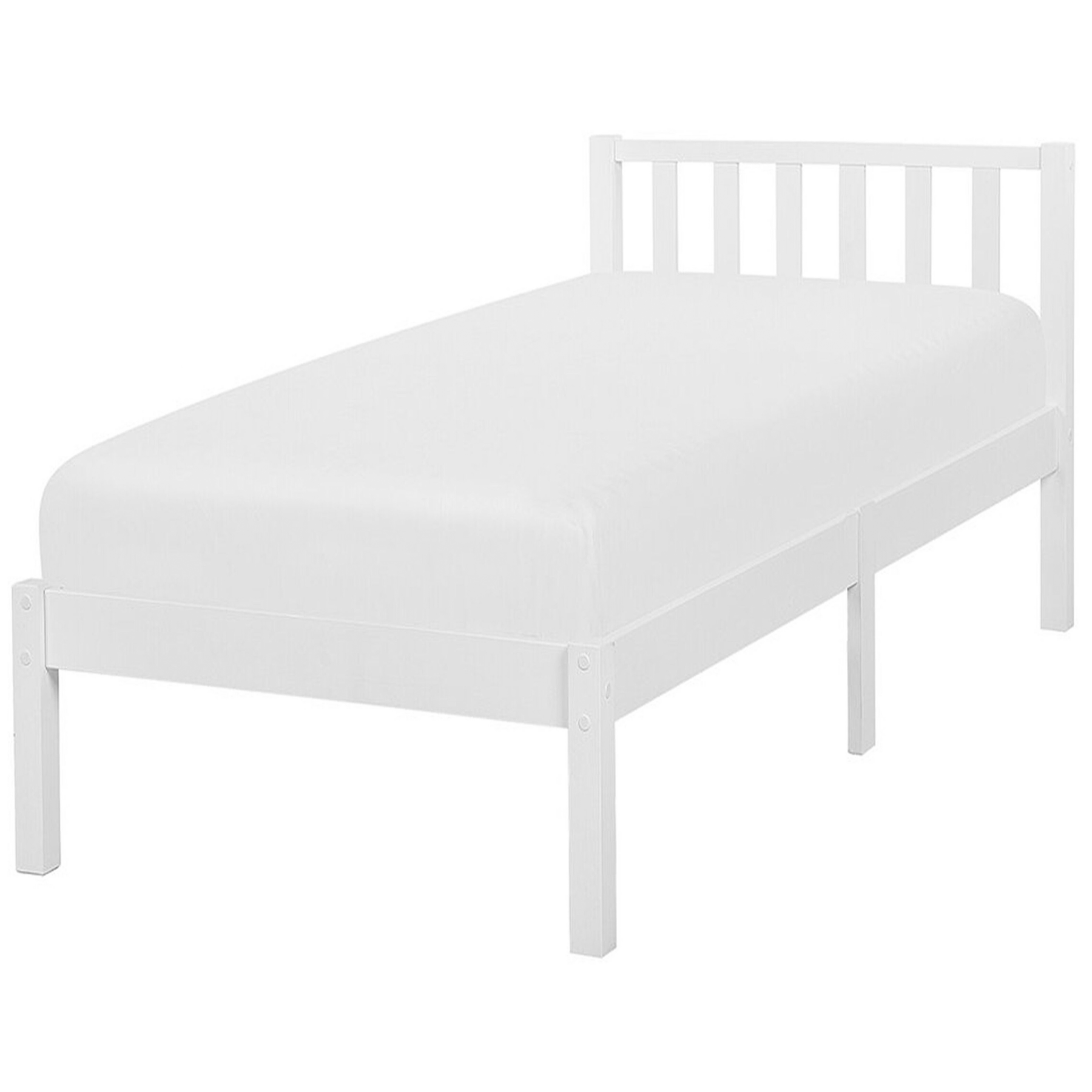 Beliani - FLORAC - Eenpersoonsbed - Wit - 90 x 200 cm - Dennenhout