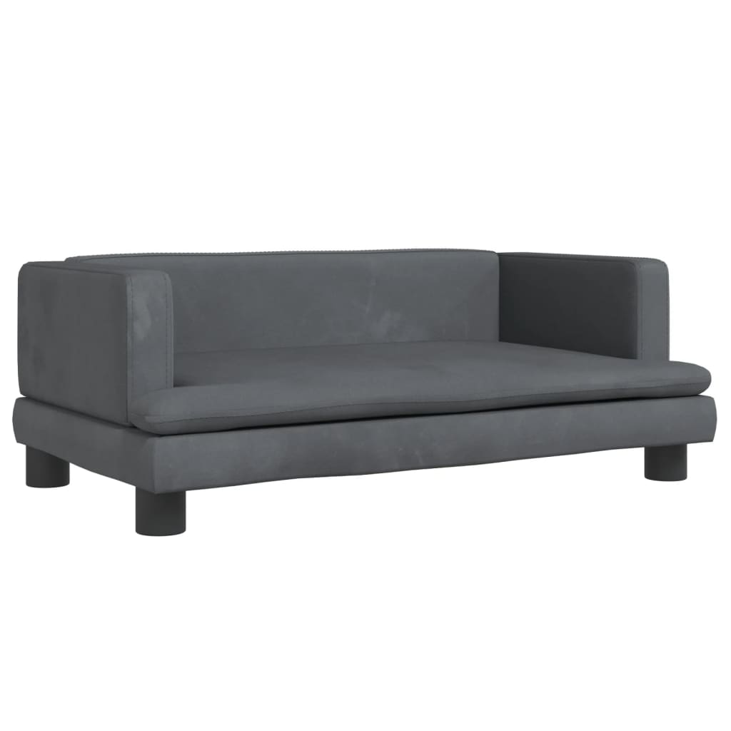 Cama para cães vidaXL em veludo cinza escuro, 60x40x30 cm