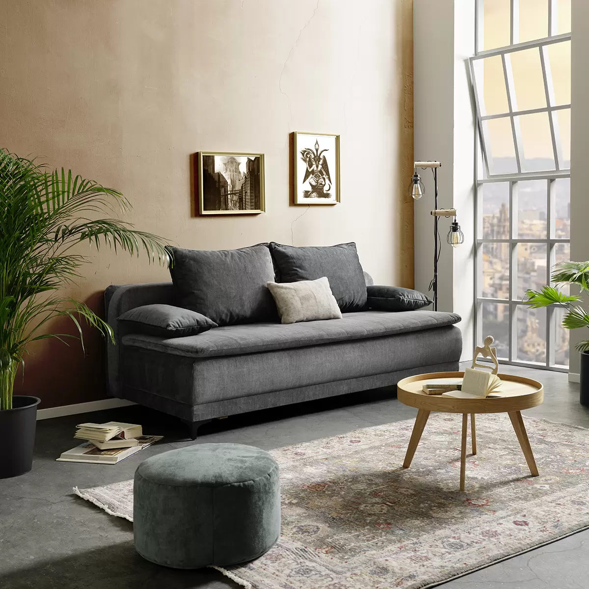Schlafsofa Tom 200 x 148 Anthrazit