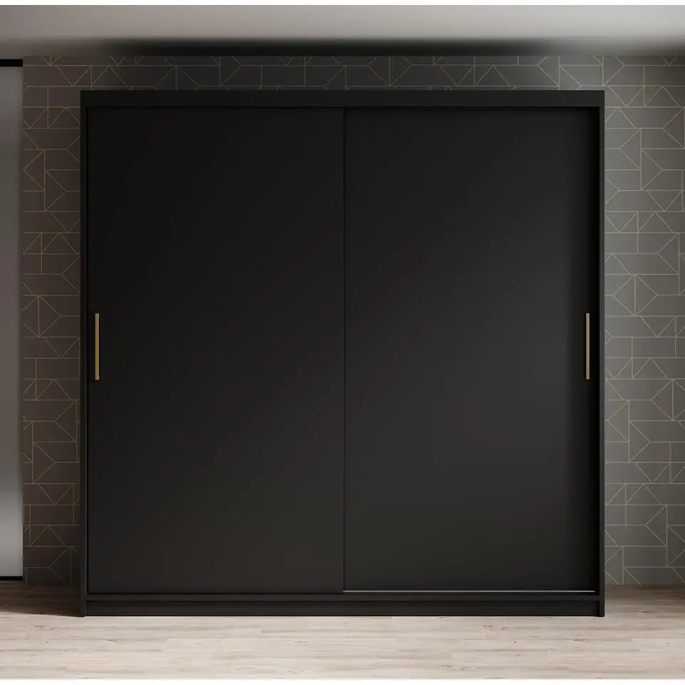 Meubella - Kledingkast Mandalin - Zwart - 200 cm
