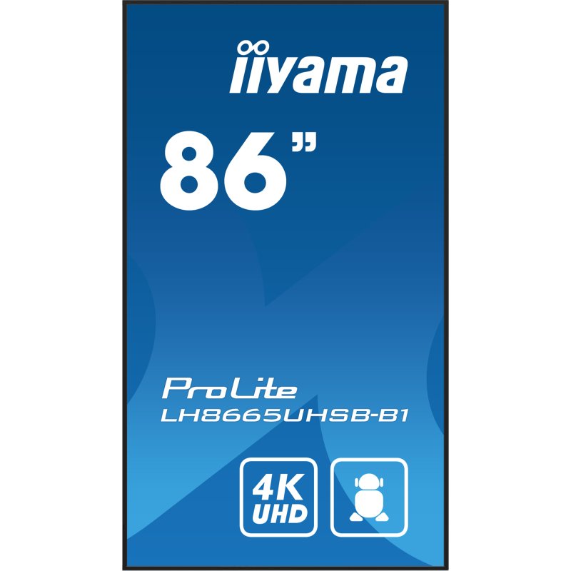 iiyama LH8665UHSB-B1 Écran d'affichage dynamique En forme de kiosk 2,18 m (86