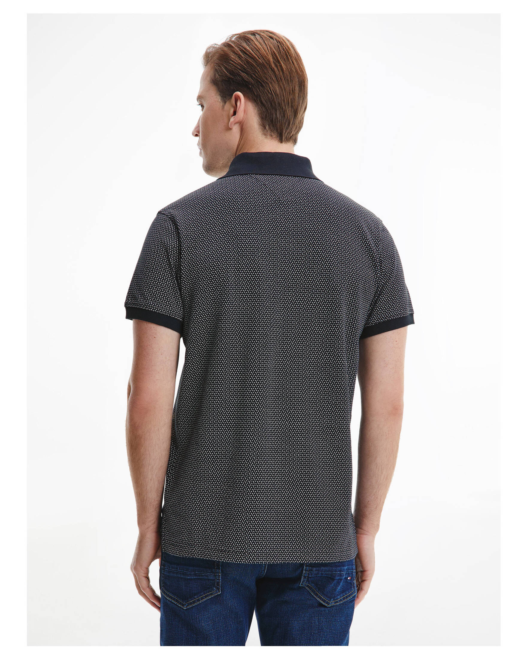 Tommy Hilfiger| Herren Poloshirt MICRO PRINT SLIM POLO Kurzarm