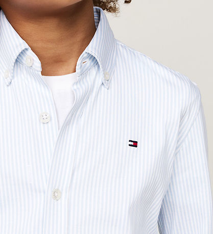 Tommy Hilfiger Skjorte - Allover Regular - Breezy Blue Stripes