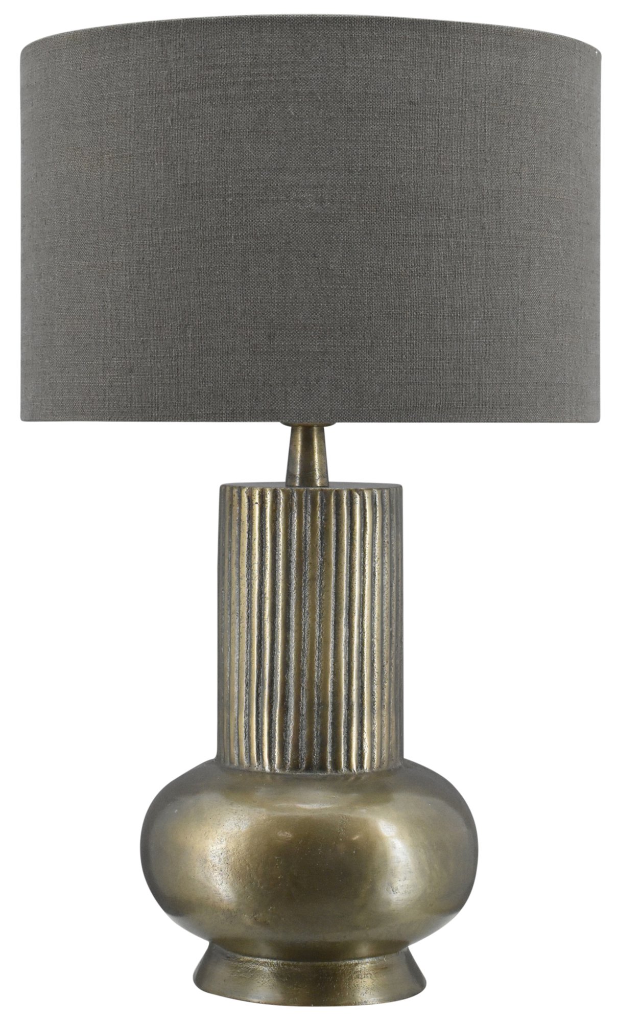 Tafellamp Amora bronze + kap 35x35x22cm Oslo linnen bruin