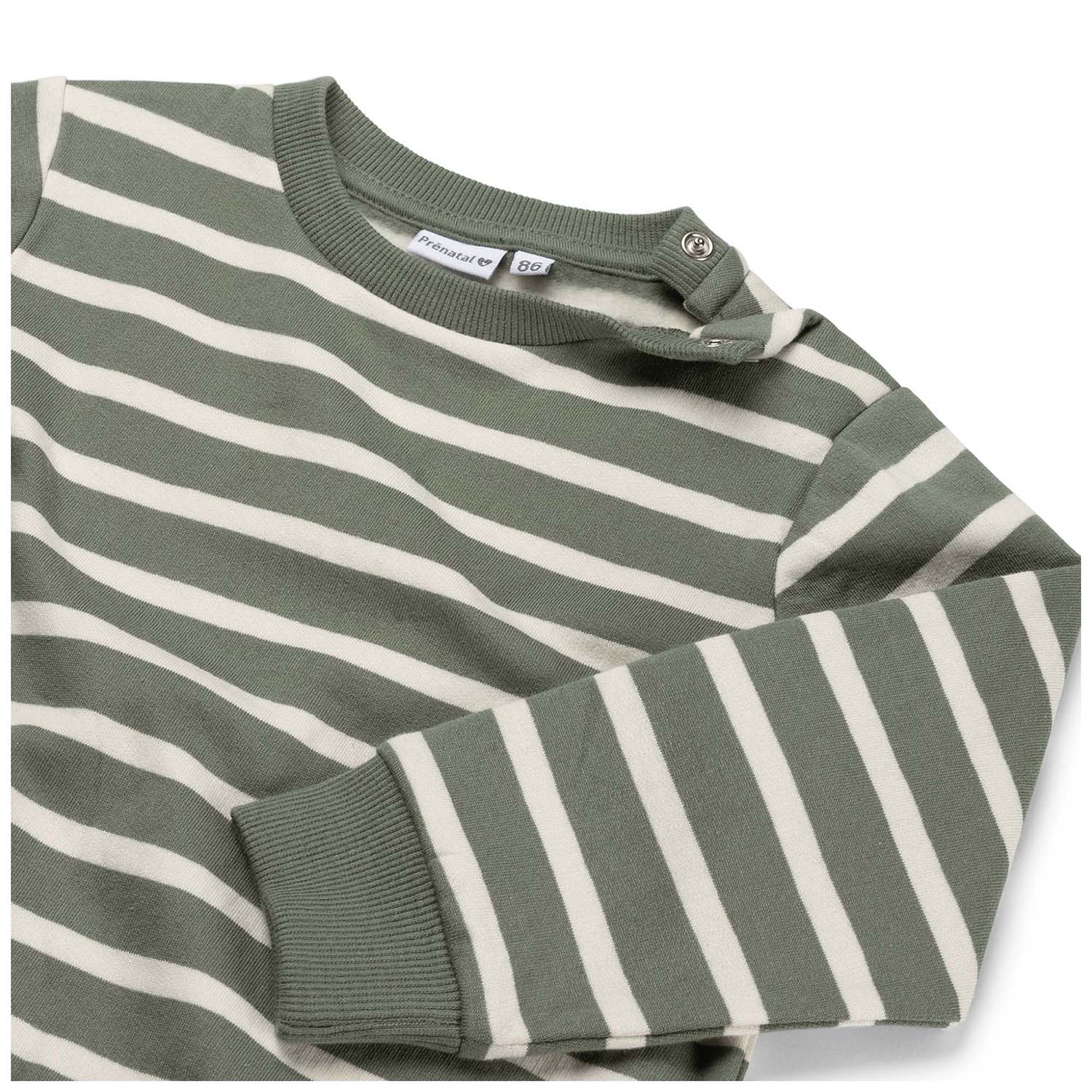 Prénatal baby sweater lange mouwen strepen groen