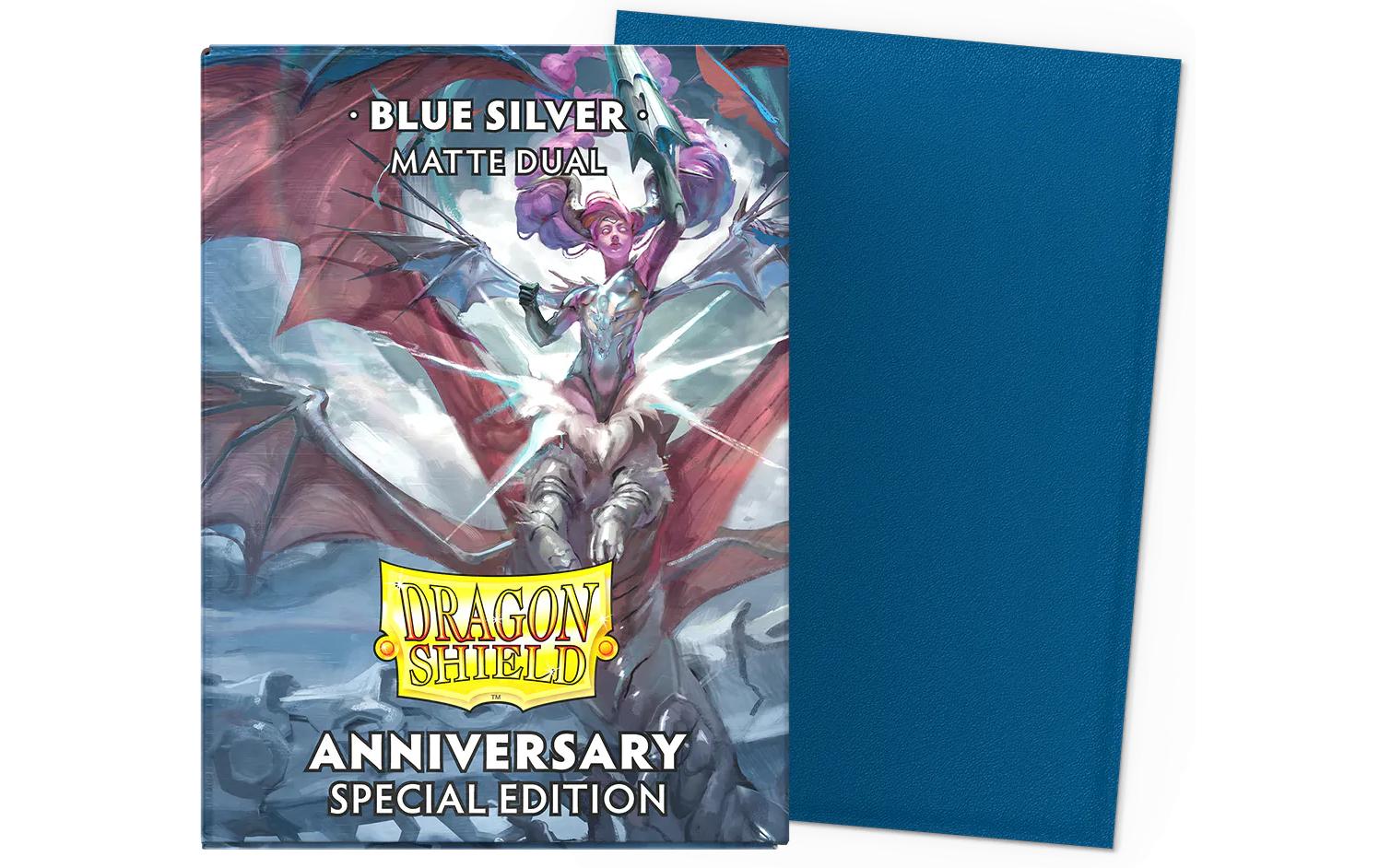 Kartenhülle Dual Matte – Blue SilverDeckbox mit Kartenhüllen im Format 63 x 88 mm