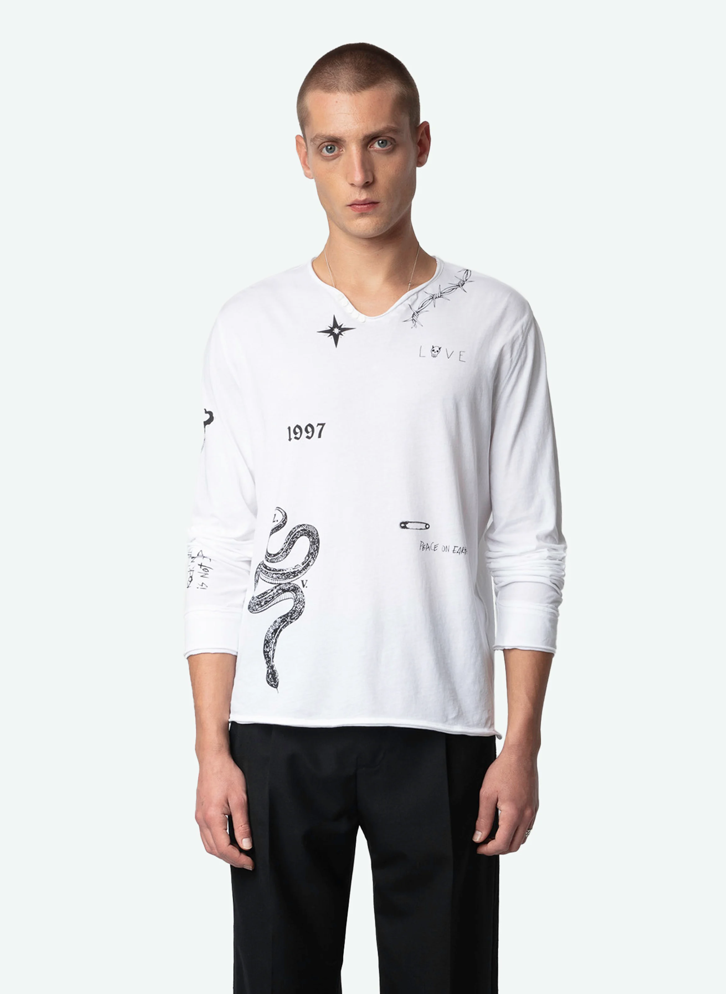 MONASTIR - Tee-shirt tunisien imprimé en coton bio | Blanc