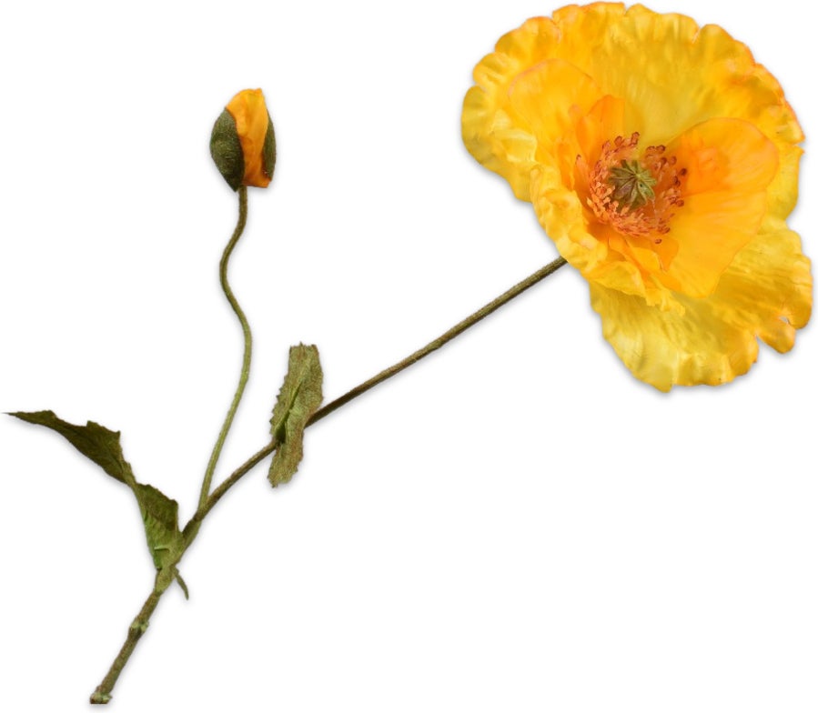 Silk-Ka kunstbloem Klaproos geel 67 cm