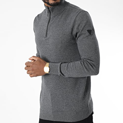 Pull Col Montant Zippé Gentle Up 02V353M Gris Chiné