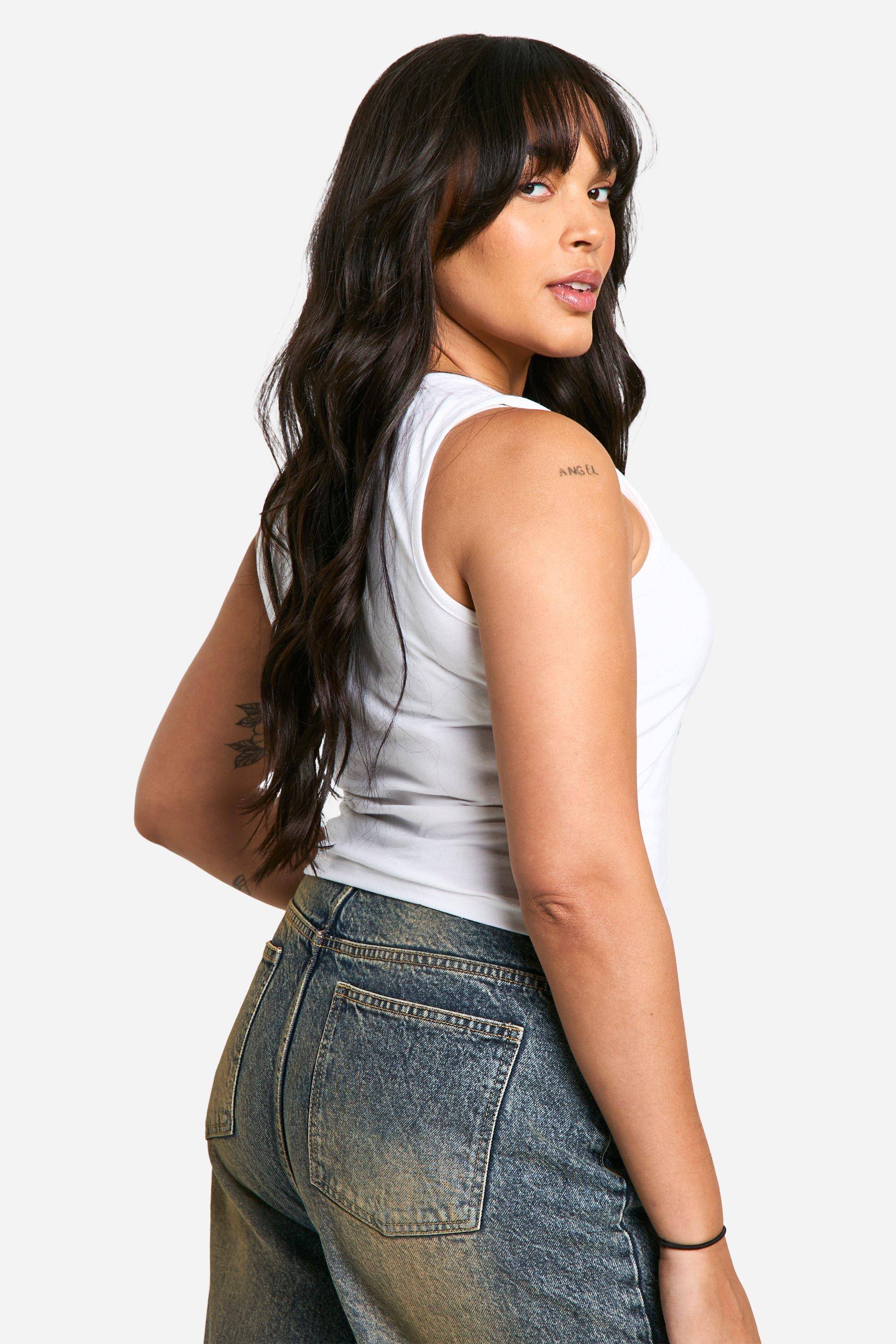 boohoo Boohoo Basics Plus Débardeur Long en Coton à Bretelles Larges