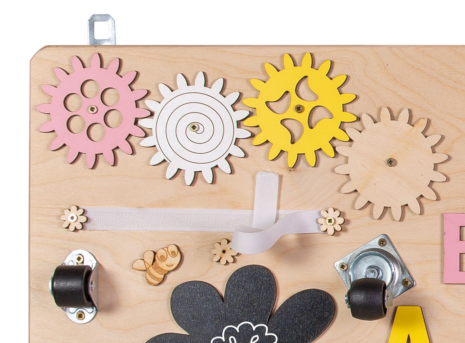 Moni Lernboard Lerntafel Big Holz elektronische Schreibtafel, Schloss. Steckdose rosa