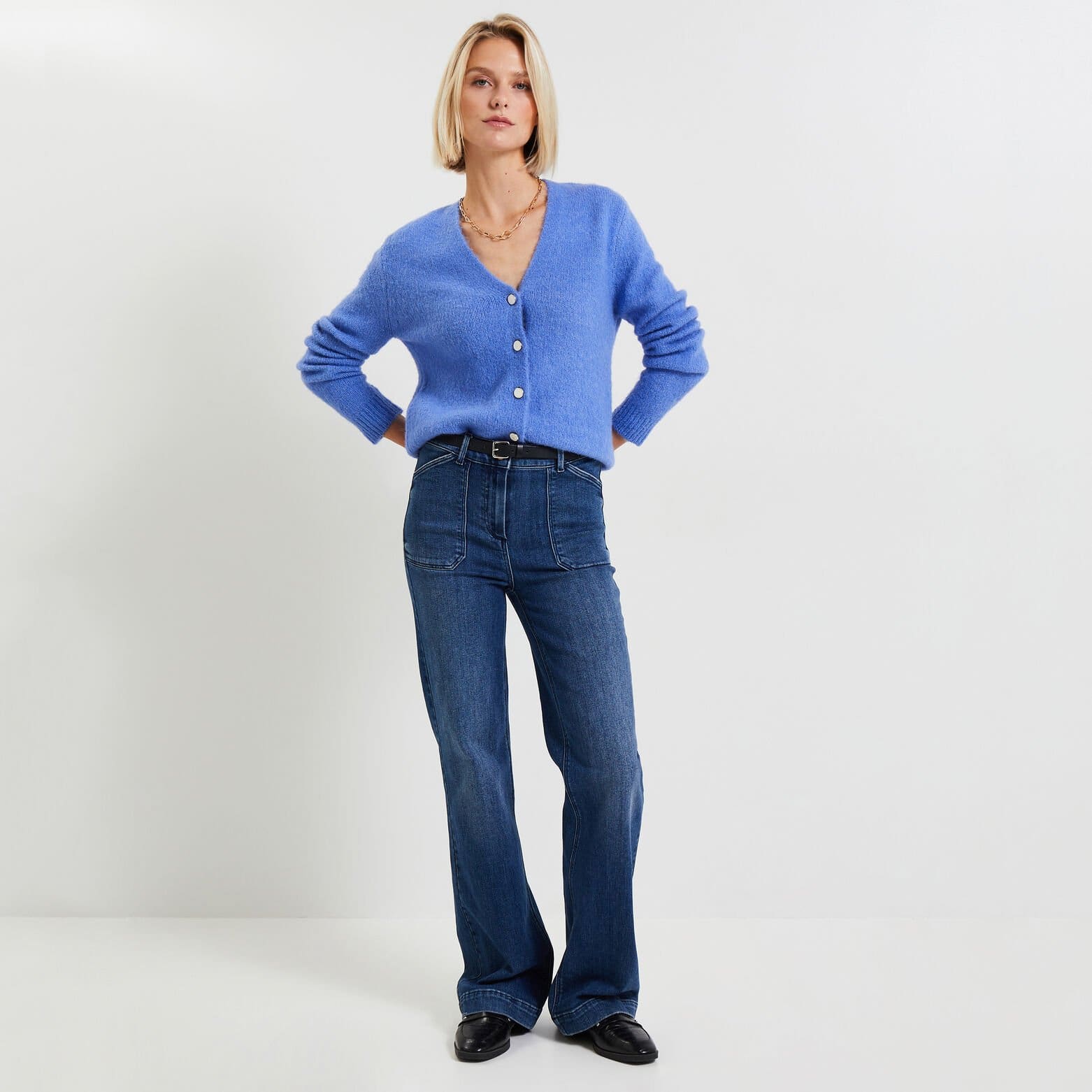 Gilet col V femme