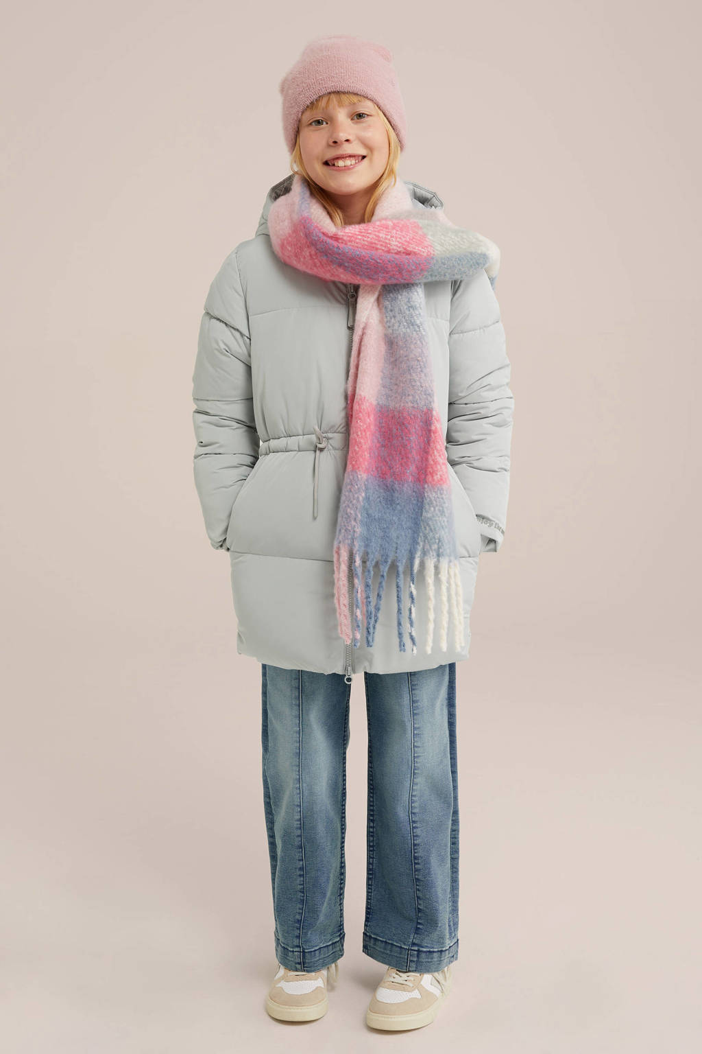 WE Fashion gewatteerde winterjas mintgroen