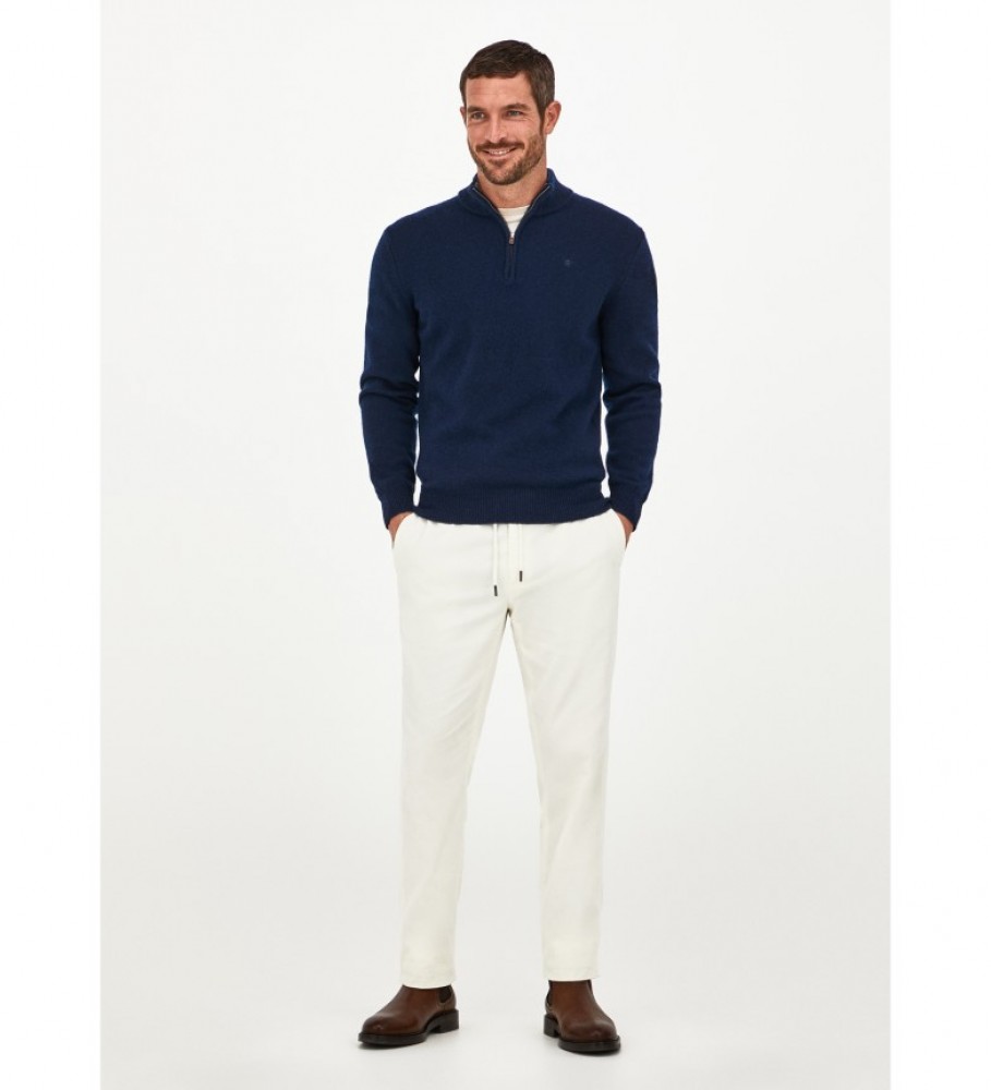 Hackett Jersey Lambswoo Hzip Navy