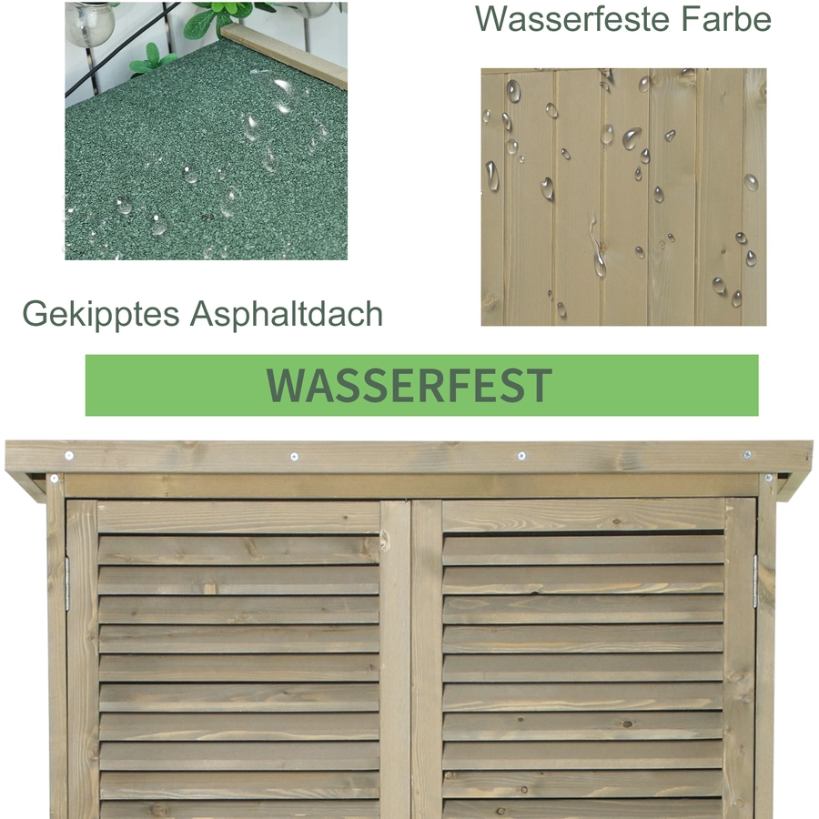 Outsunny Geräteschuppen mit 4 Fächer grau