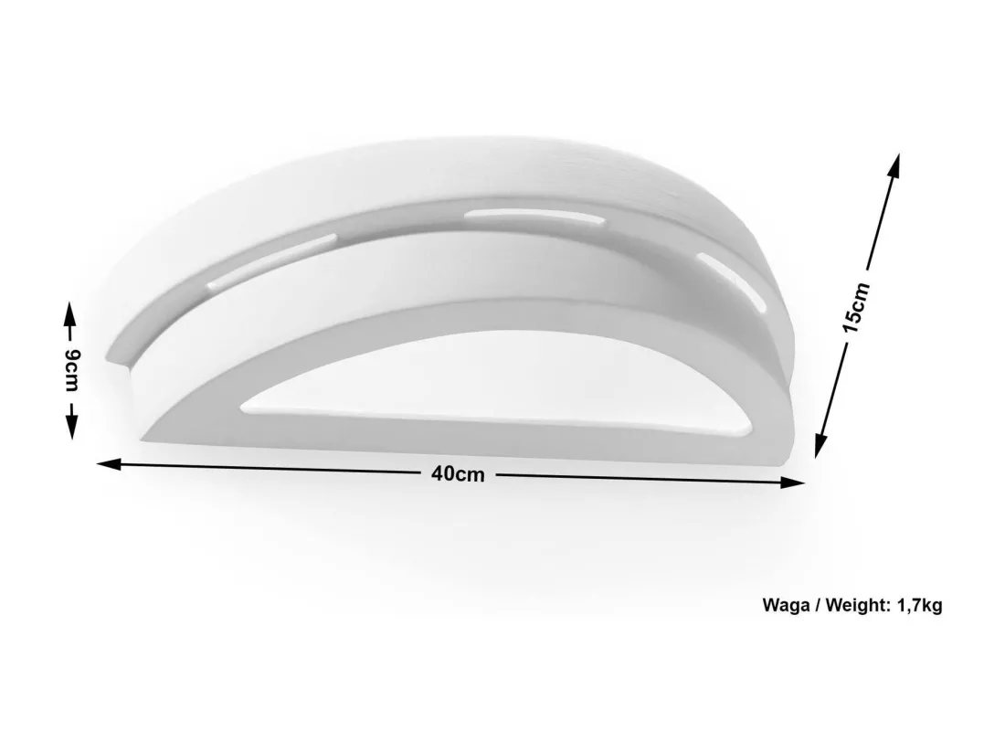 Sollux Applique murale à 1 ampoule en céramique blanche, E27