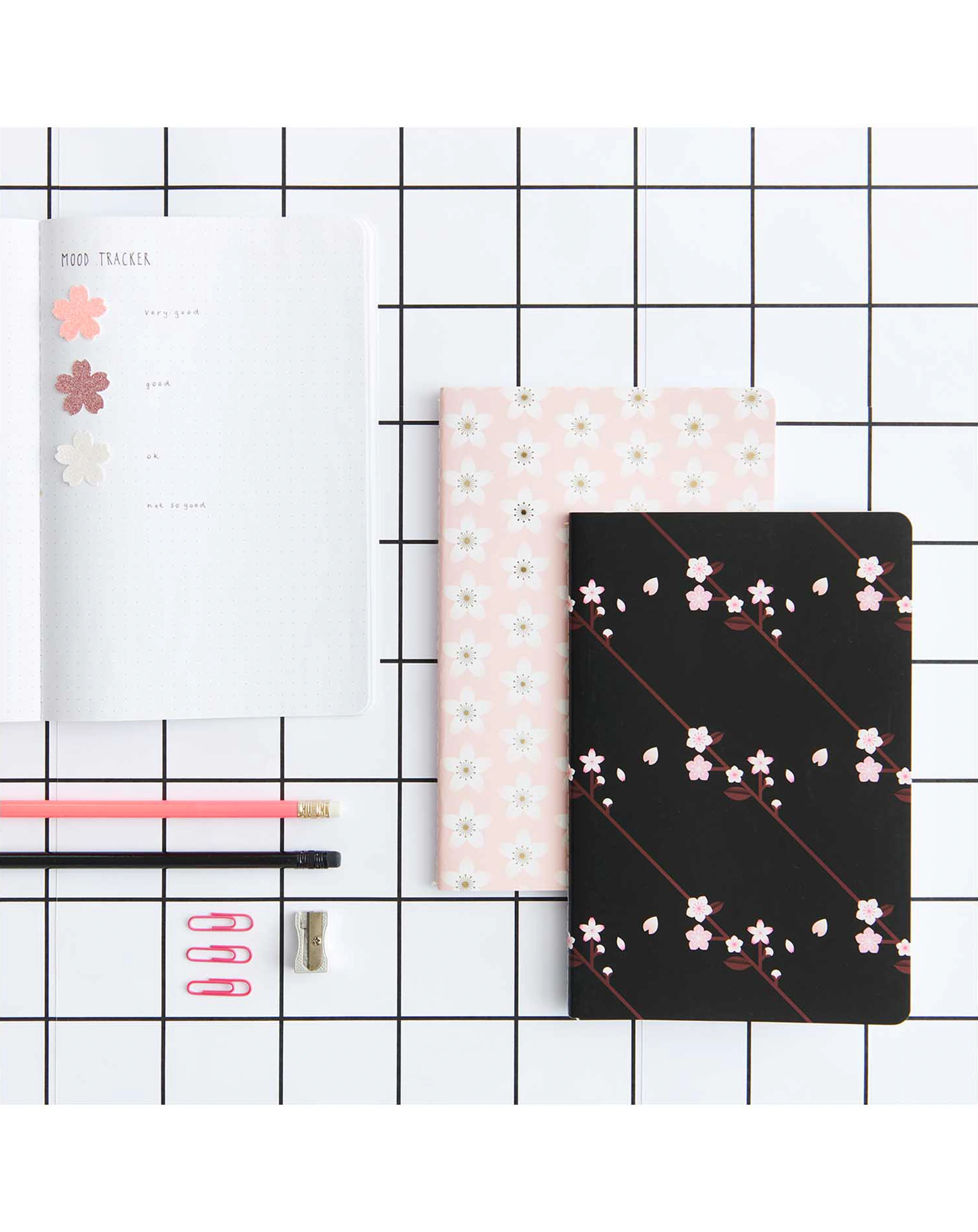 Notizbuch SAKURA SAKURA 2er-Pack in rosa/schwarz