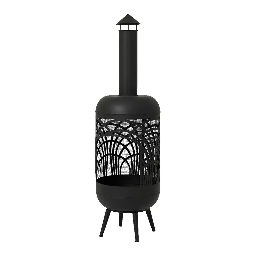 Braséro cheminée d'extérieur (D40 x H139 cm) Caldera Noir