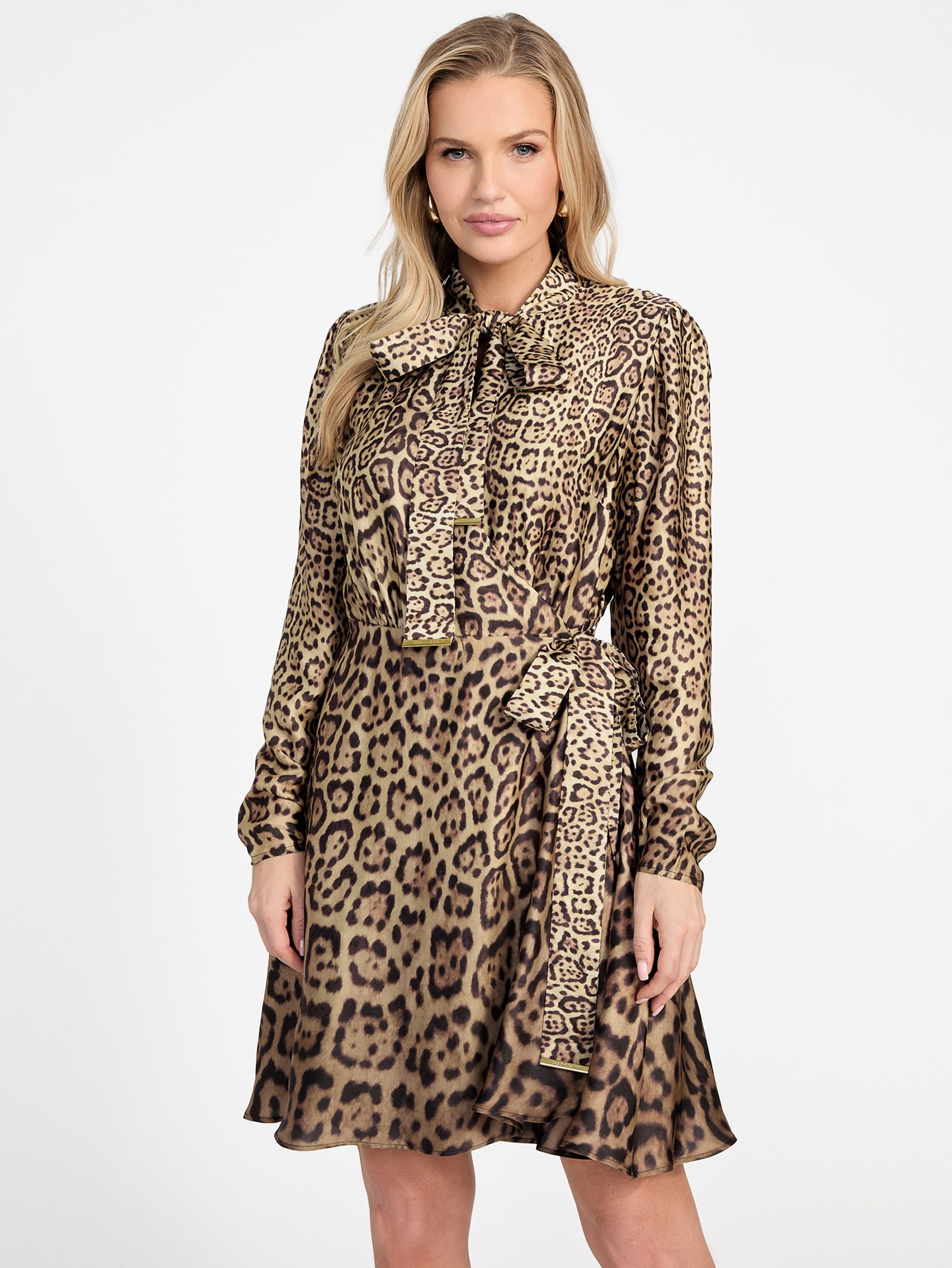 Vestido de cetim estampado Eco Alanis