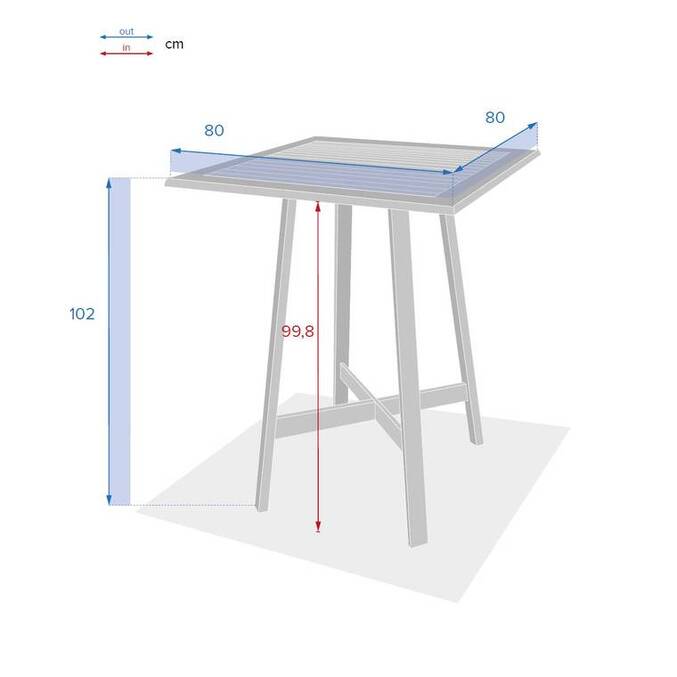 Table haute de jardin TIWI Acacia