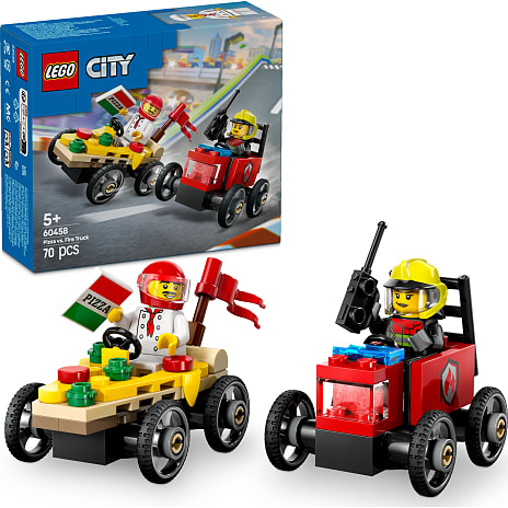 LEGO City Racerbilpakke – pizzabil mod brandbil 60458