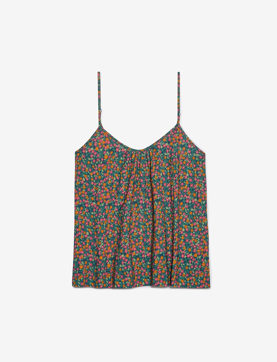 Caraco - fleurs senteur bleu canard