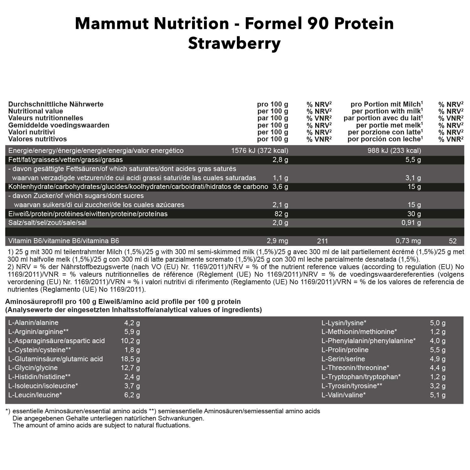 Mammut Formel 90 Protein, Erdbeere