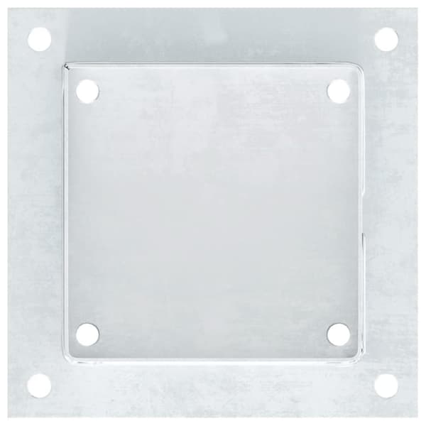 vidaXL Stolpebunner firkantet 4 stk sølv 141x141 mm galvanisert stål